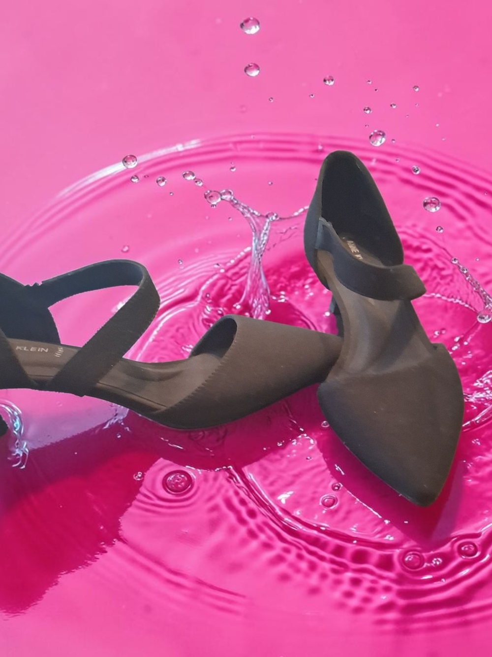Anne Klein Black Pointed-Toe Cross-Strap Heels - Picture 3 of 8